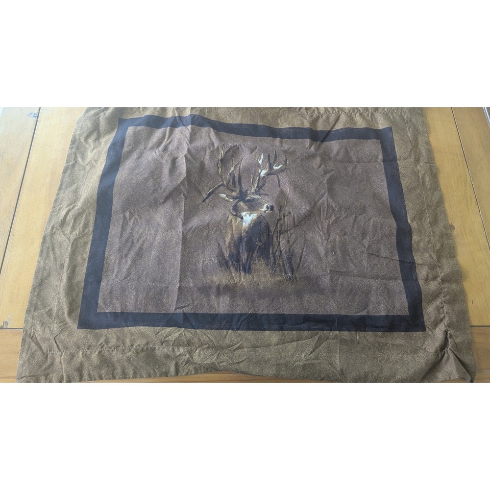 King of Bucks Deer Wildlife Pillow Sham Set of 2‎ Brown Lodge Cabin Rustic Decor